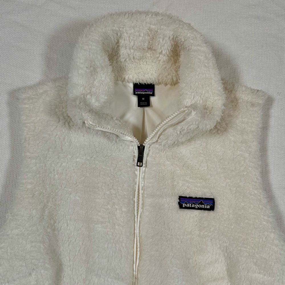 Patagonia Los Gatos Cream Fleece Vest Off White Medium - Picture 2 of 5